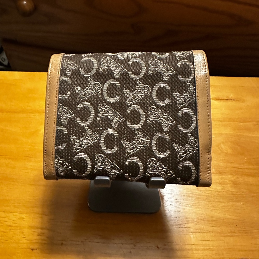 Celine Brown Canvas & Leather Kisslock Wallet. Full Inclusion. EUC. - Picture 4 of 9